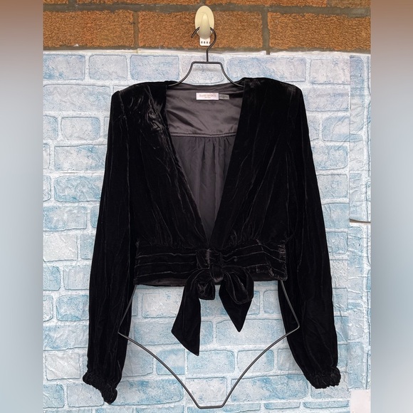 Ramy Brook Womens Jaxon Velvet Long Sleeves Cropped blazer top size medium - Picture 4 of 13